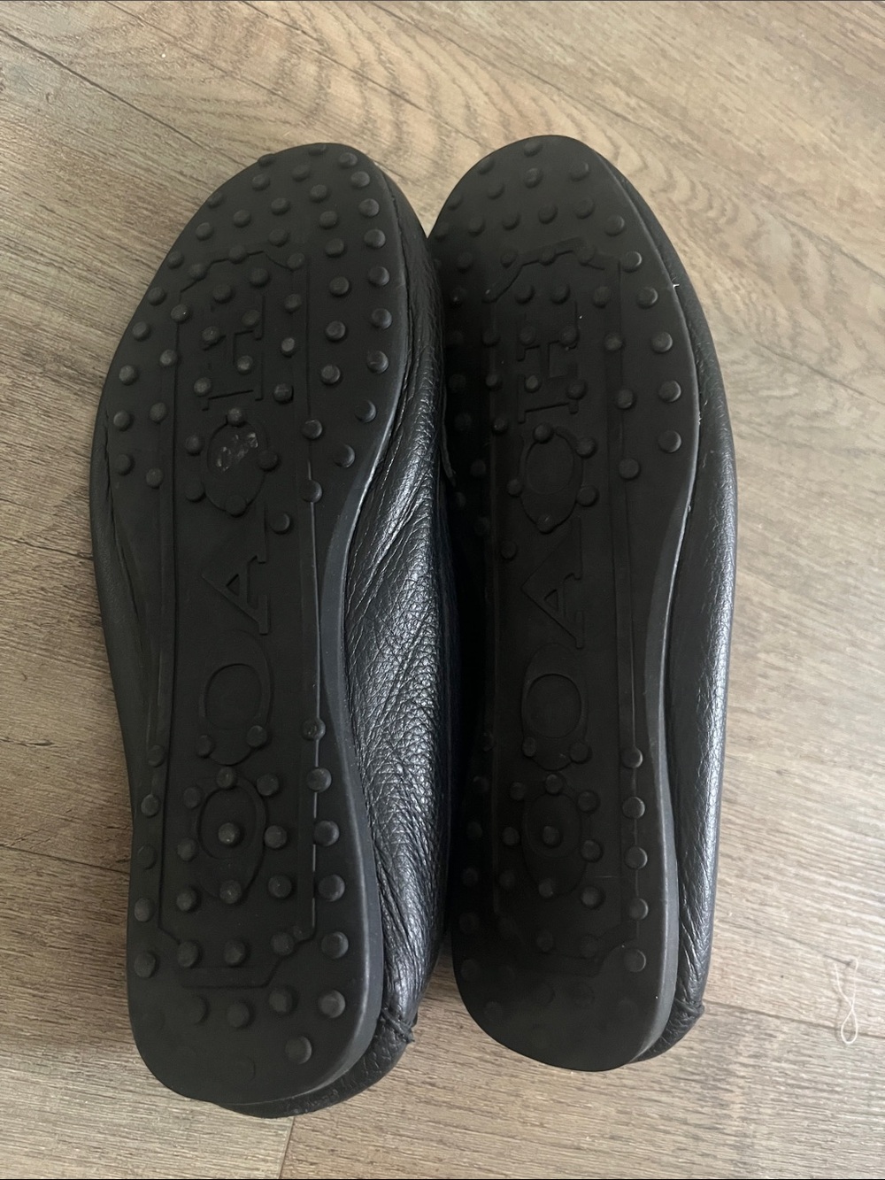 Coach Black Pebbled Leather Metal-Plate Loafers - Picture 4 of 5